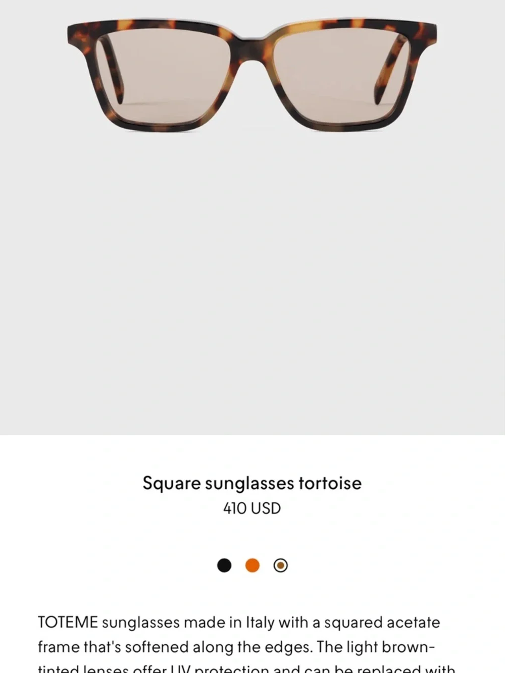 Toteme beige tan the square sunglasses - Picture 7 of 7